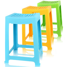 茶花 茶花 塑料凳子家用椅子条纹板凳46.6cm高方凳子 A0838P