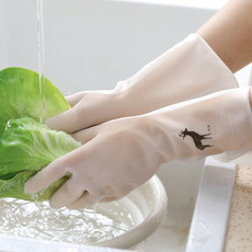 手套 爆款PVC厨房手套 薄款洗碗防水橡胶手套 洗衣清洁家务塑胶手套