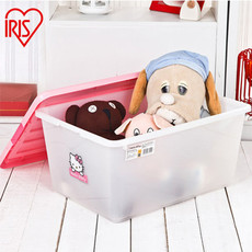 爱丽思IRIS 可爱KITTY儿童玩具衣物塑料收纳箱整理箱带盖KCB-38-55*40*27-KIT