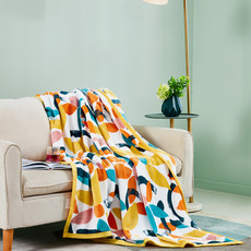 ESPRIT 简约印花法兰绒毯床上用品毛毯可水洗沙发盖毯四季通用法兰绒毯子