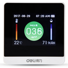 得力/deli 8805_PM2.5空气质量检测仪温湿度时间电子显示