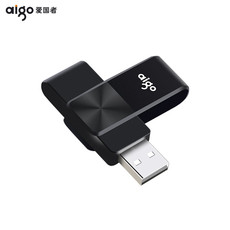 爱国者 32GB USB2.0 U盘 U266旋转防护 黑色 CD纹防滑设计