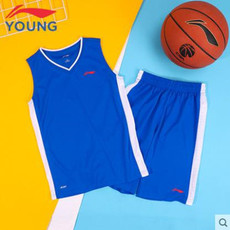 李宁/LI NING 篮球系列男女中大童速干吸汗透气篮球比赛套装YATM003YATP011